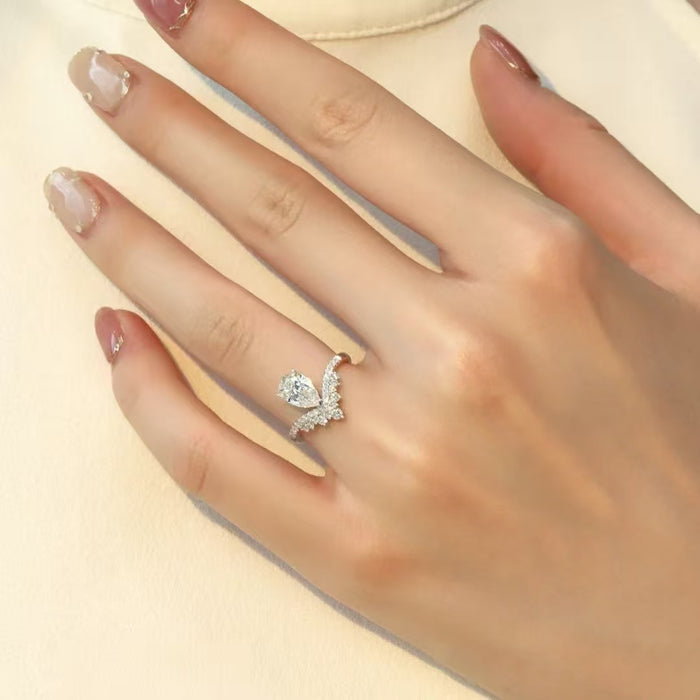 Wholesale Crown Drop Rings Stylish Copper Jewelry Accessory for Women Gift