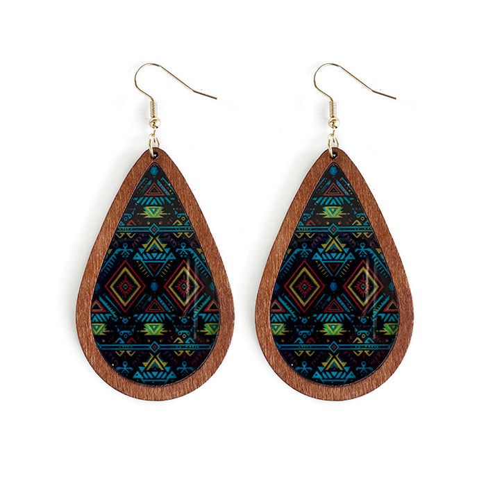 Wholesale Acrylic transparent color earrings Aztec ethnic fashion jewelry