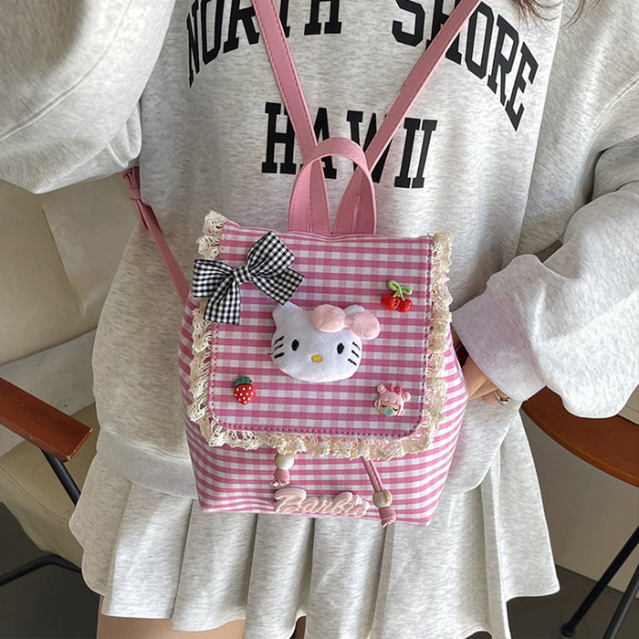 Wholesale Backpack plaid doll student backpack cute commuting backpack