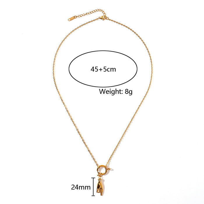 Wholesale Simple stainless steel butterfly necklace with creative ocean style pendant matching