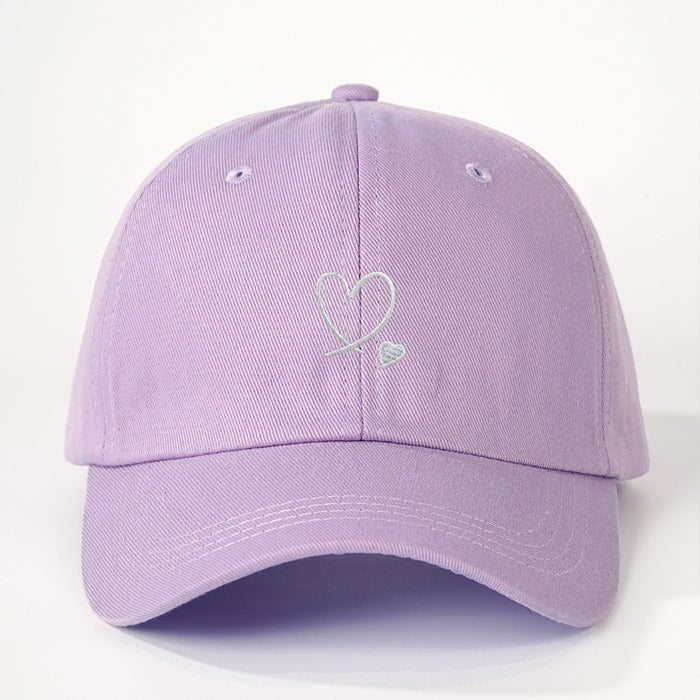 Wholesale Embroidered Love Customized Pure Cotton Baseball Hats for Men and Women Outdoor Sunscreen Soft Top Duck Tongue Hats JDC-FH-TQ002