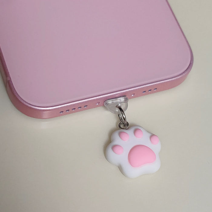 Wholesale Cute cat paw pendant for phone dust plug