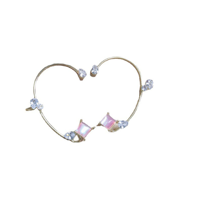 Wholesale Earless zircon crystal ear hooks with niche design, simple and personalized earrings