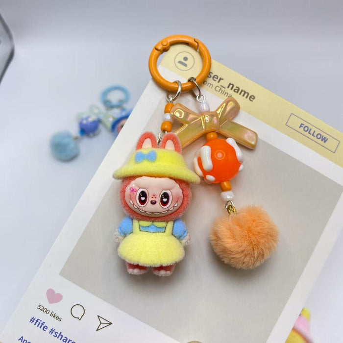 Wholesale Flocked pendant cute doll keychain