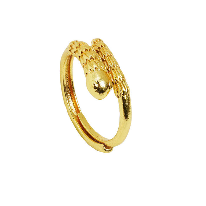 Wholesale Sand Gold Ring Trendy Design Spirit Snake Open Ring Jewelry Wholesale