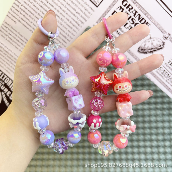 Wholesale Transparent Moon Bubble Girl Cute Hot Style Cute Mobile Phone Chain Keychain Bag Doll Pendant Accessories