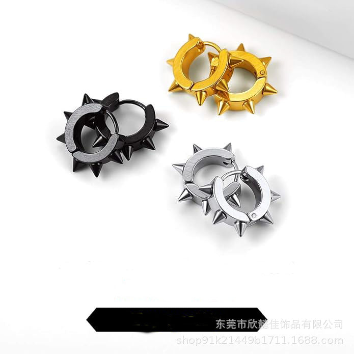 Wholesale Stainless steel punk style rivet ear clip without ear hole
