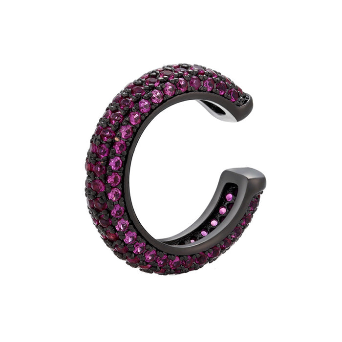 Wholesale Gold Plated Copper Ear Cuff with Colored Zircon Simple Style Fashion Accessory MOQ≥2