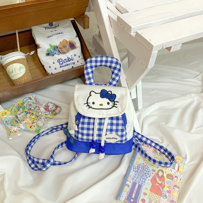 Wholesale Mini Schoolbag  Children's Backpack  Plaid Embroidered Backpack