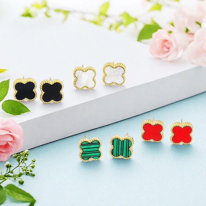 Wholesale New stainless steel earrings with temperament and four leaf clover earrings accessories