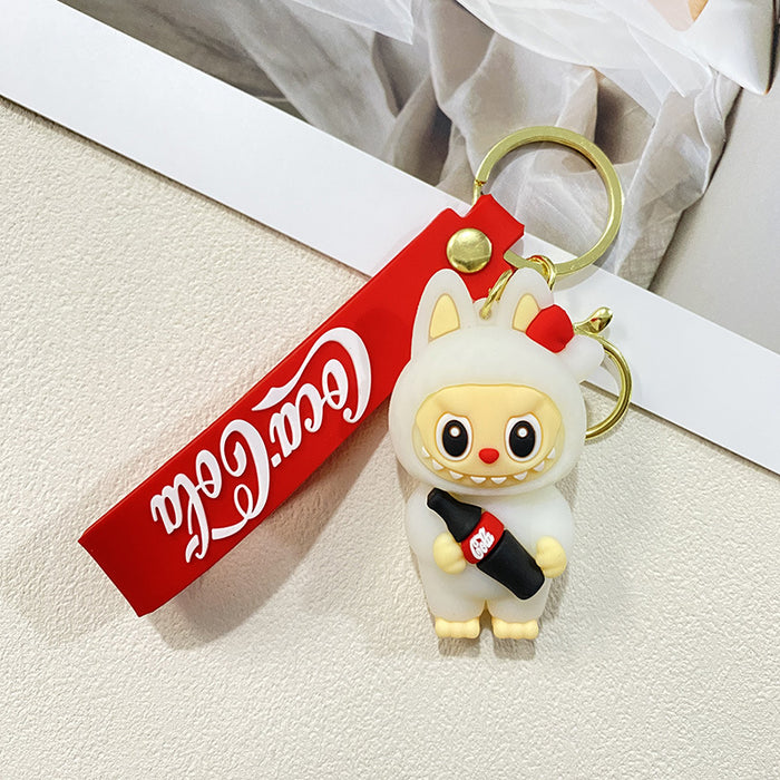 Wholesale Cartoon Cross-Dressing Little Sheep Keychain Silicone Doll Gift Car Keychain Pendant