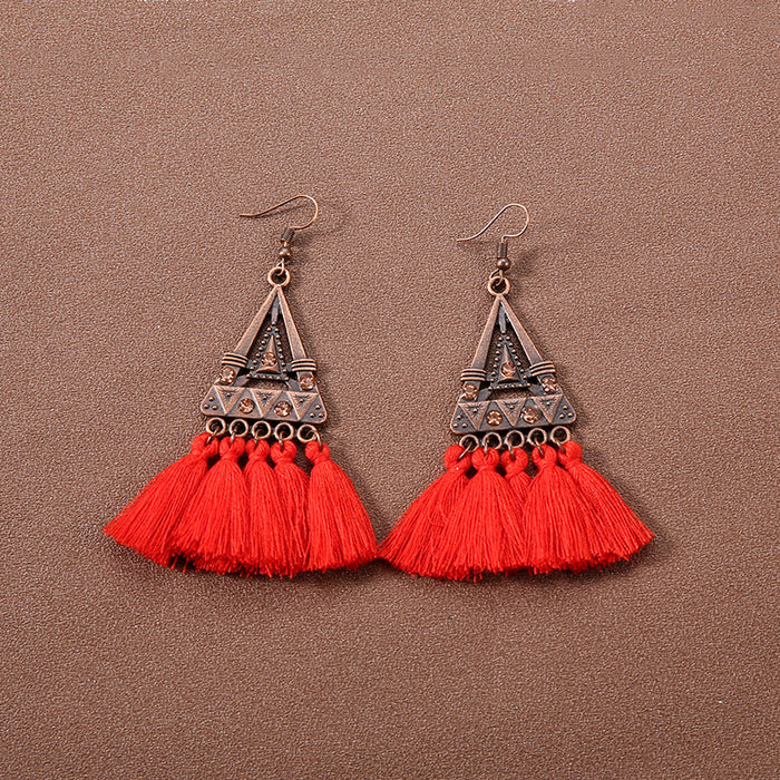 Wholesale Alloy Bohemian Ethnic Style Su Long Earrings JDC-ES-Gumi011