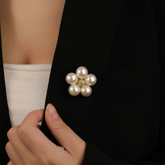 Wholesale Silver Needle Flower Pearl Earrings, Light Luxury, High Luxury, Unique Earrings