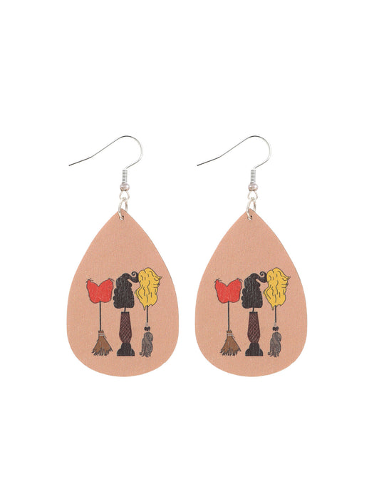 Wholesale  Party Hat Cat Letter Wooden Earrings Party Music Festival Drop Earrings