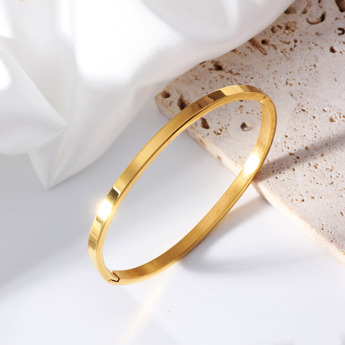 Wholesale Hand-polished minimalist titanium steel bracelet