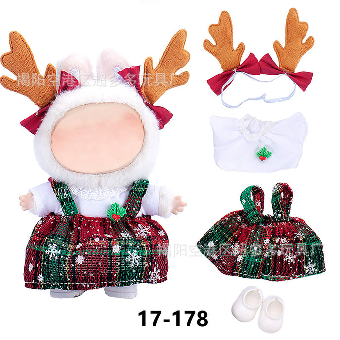 Wholesale ( Clothes only)  Baby clothes 17cm plush Christmas dress