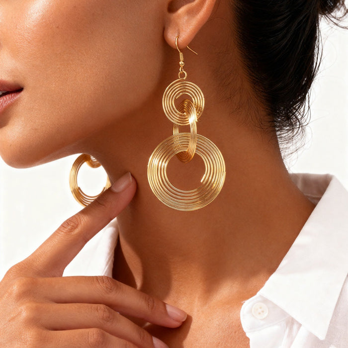 Wholesale Retro Spiral Simple Vintage Creative Alloy Earrings