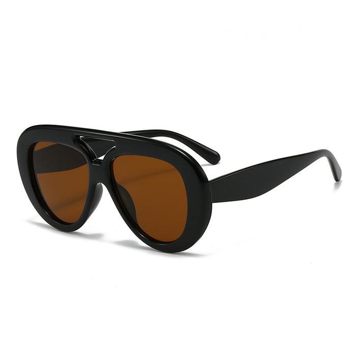 Wholesale Fashion Sunglasses Double Beam Large Frame UV resistant Sunscreen Sunglasses