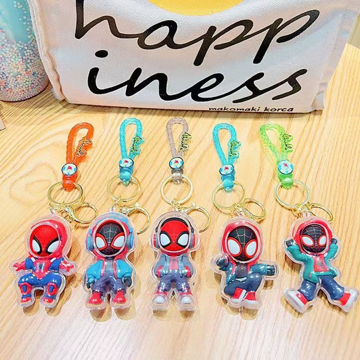 Wholesale Acrylic cross-dressing cartoon keychain tide cool boy schoolbag pendant car key chain gift