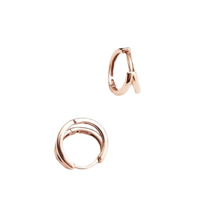 Wholesale High end, simple and fashionable earrings with a geometric ear clasp, personalized and cool style, double layered circle