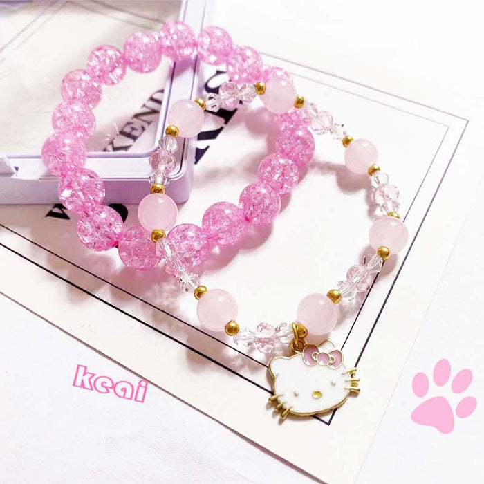 Wholesale Women' s white cat rose crystal bracelet best friend gift bracelet
