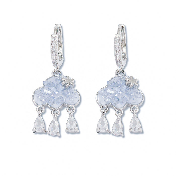 Wholesale Necklace tassel zircon temperament earring set, niche design necklace