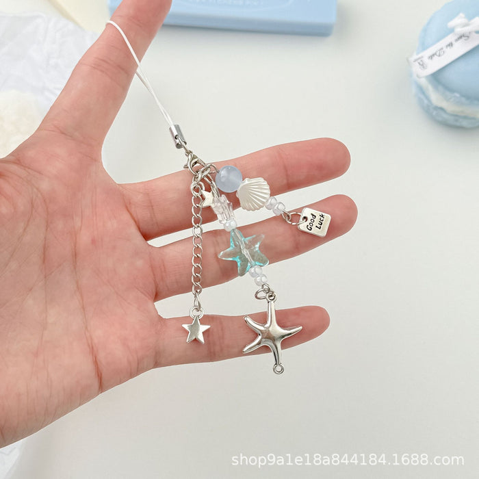 Wholesale Starfish Mobile Phone Chain Simple All-match Metal Star Goo Card Bag Camera Pendant