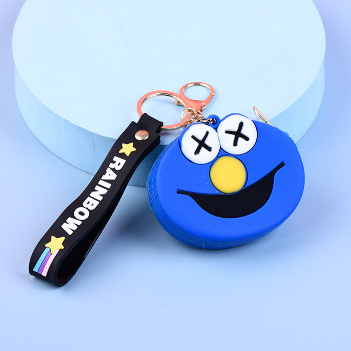 Wholesale Cute Silicone Cartoon Coin Purse Keychain Bag Trendy Unisex Wallet MOQ≥5