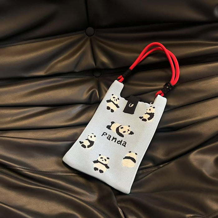 Wholesale Mobile phone bag cartoon knitted bag dopamine color matching handbag niche versatile shoulder crossbody bag