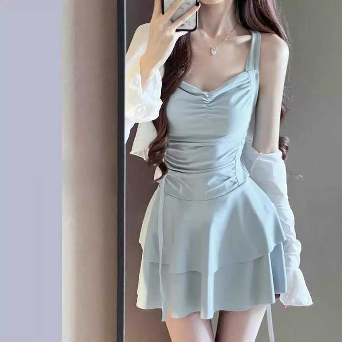 Wholesale Swimsuit sexy skirt style one-piece hot spring bath