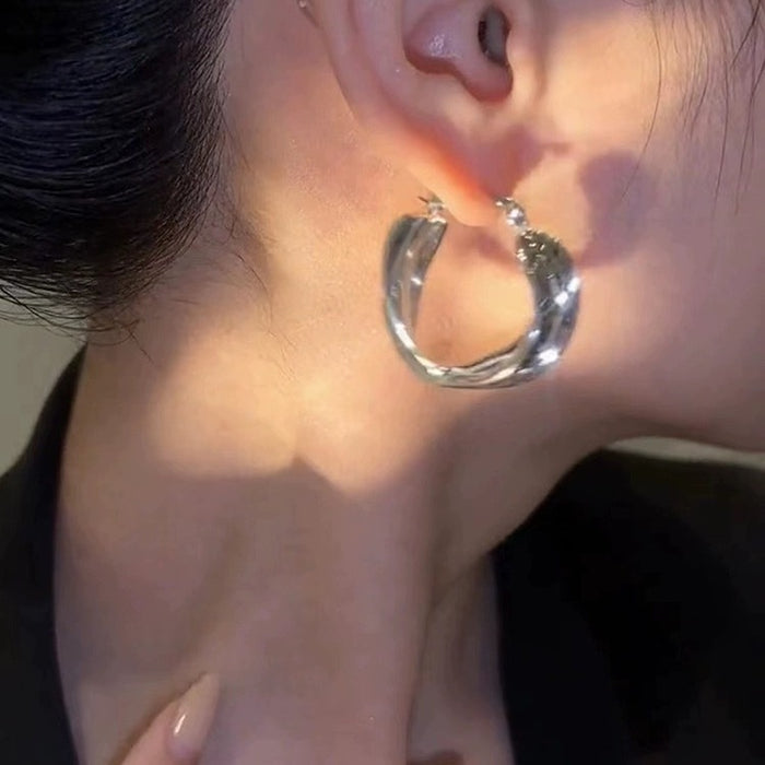 Wholesale  Round Hoop Earrings Women's Simple   Ear Button Earrings