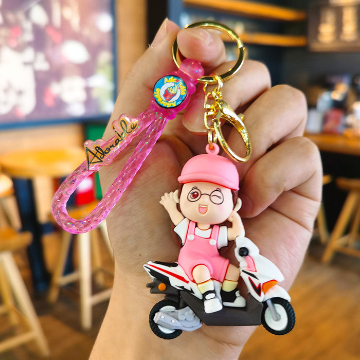 Wholesale Cartoon Tram 3D Rubber Keychain JDC-KC-Tingm054