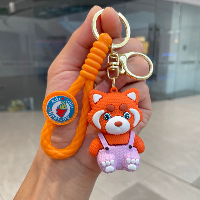Wholesale Creative cartoon soft rubber cute bear figurine exquisite car keychain backpack pendant small gift