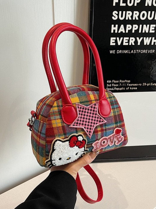 Wholesale Women's Fine Plaid Cute Bow Portable Shoulder Bags