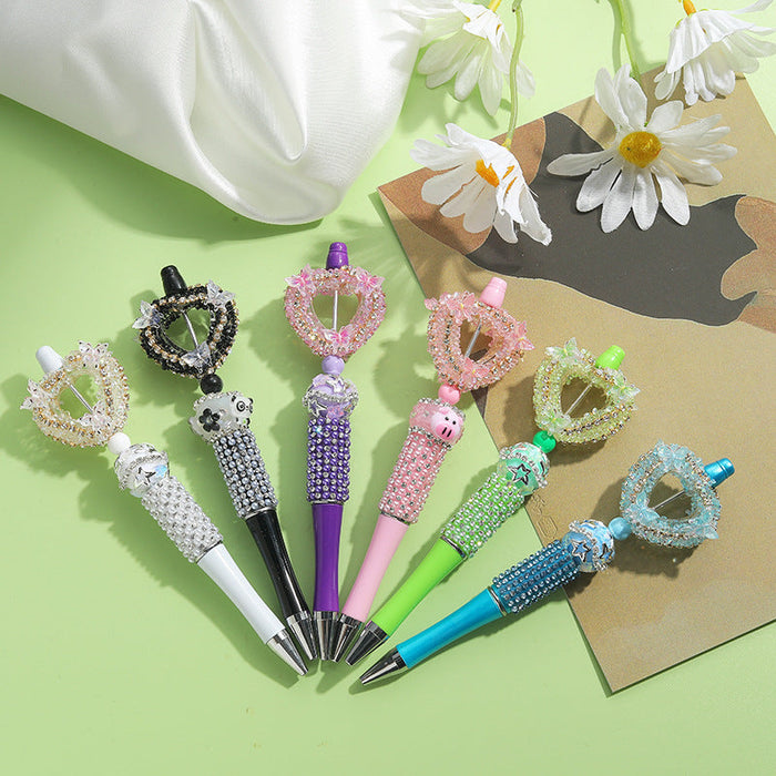 Wholesale Beaded Pens Colorful Handmade Beaded Twisting Rhinestone Love Pen JDC-PN-FC001