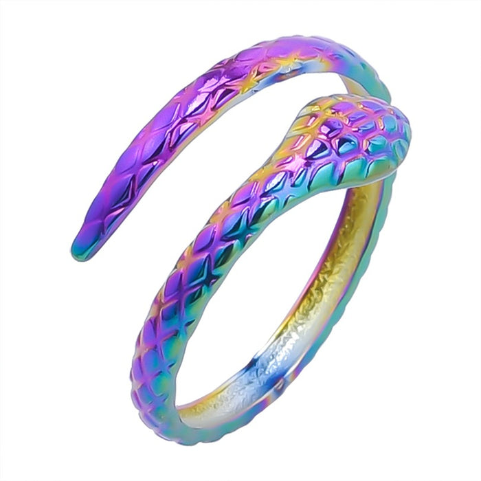 Wholesale Steel titanium gold ring with adjustable tail ring opening