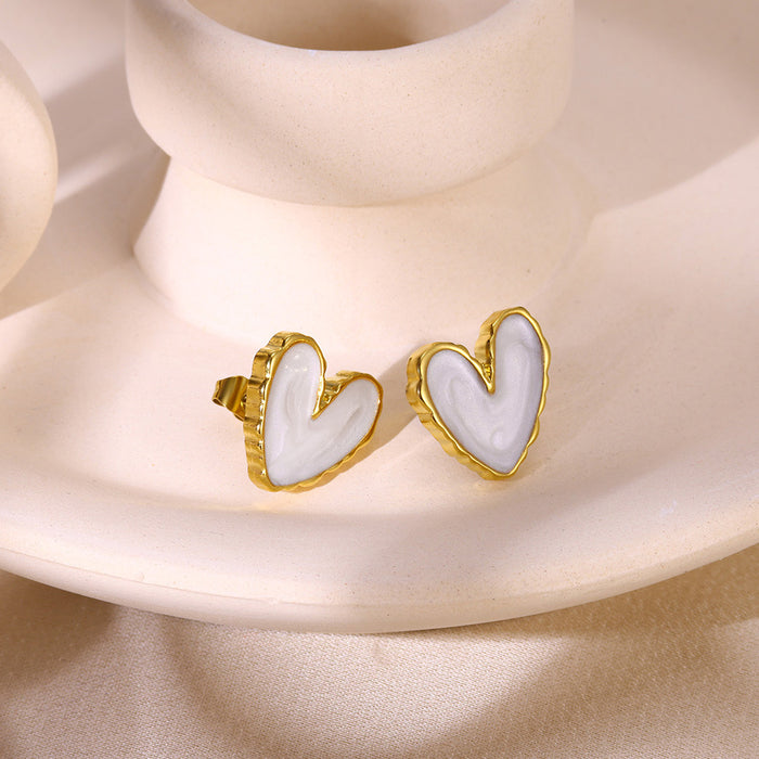 Wholesale Stainless Steel18K Gold Bow Earrings Zircon Love Earrings