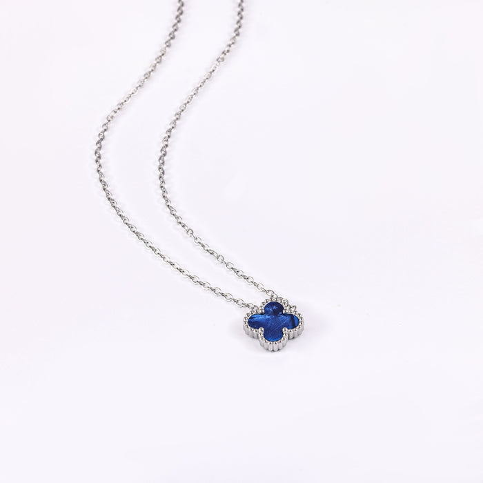 Wholesale Stainless Steel Double-Sided Gold-Plated Four-Leaf Clover Necklace