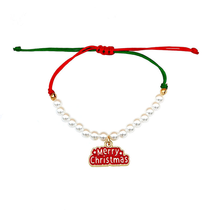 Wholesale Christmas beaded bracelet Christmas bell snowflake Christmas tree woven pearl bracelet