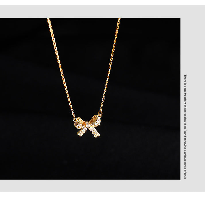 Wholesale Bow collarbone necklace