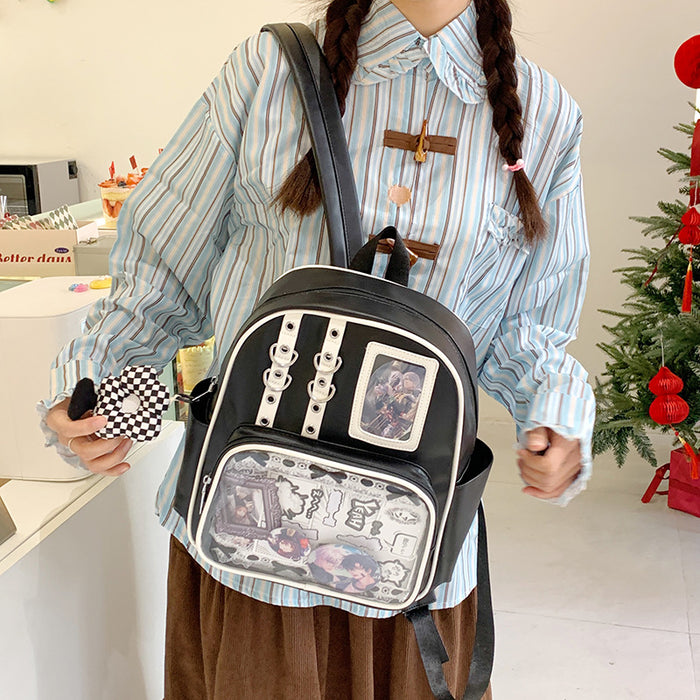 Wholesale Transparent large-capacity backpack with PU shoulder straps