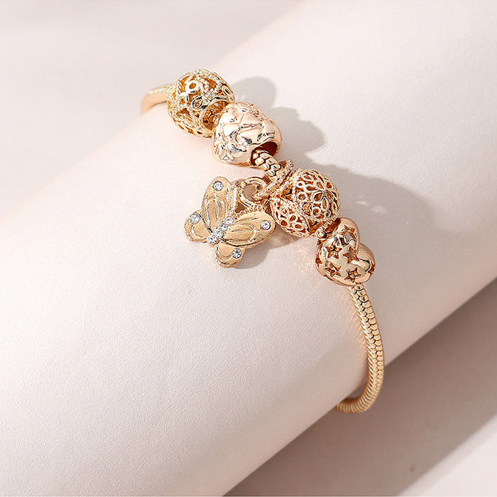 Wholesale Hollow Butterfly Diamond Beaded Crystal Bracelet JDC-BT-Qianzi002