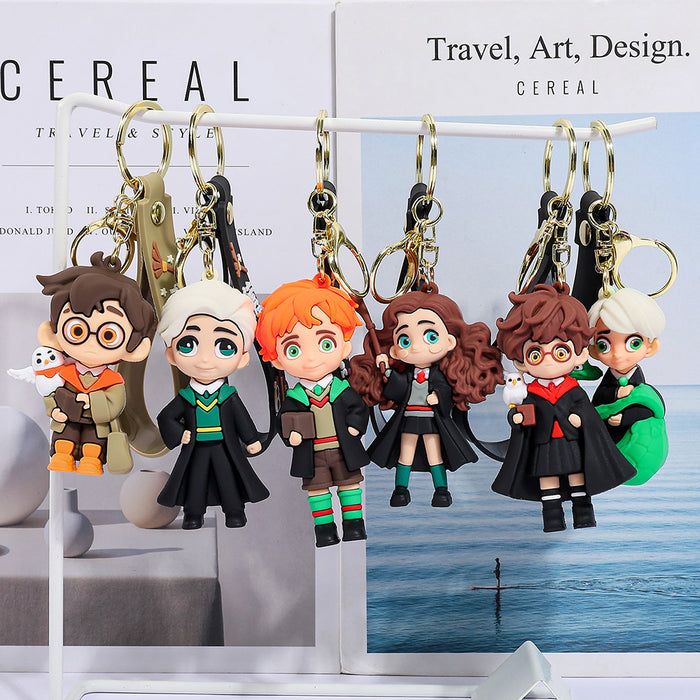 Wholesale 3pcs Silicone Cartoon Keychain Bag Charm Gift