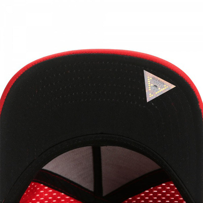 Wholesale Red mesh quick drying breathable flat edge hat for adult hiking, breathable baseball
