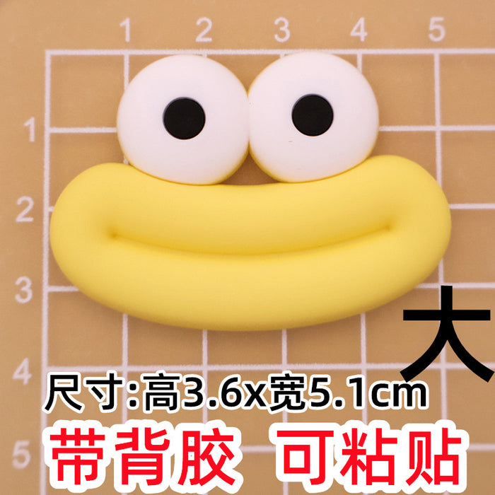 Wholesale 5pcs Big Small size cartoon sausage mouth eyes charger protective cover plush toy hairpin phone case accessories