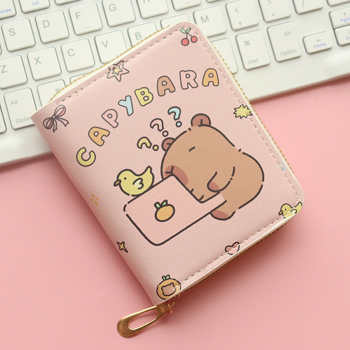 Wholesale PU Cute Cartoon Capybara Printed Kids' Wallet JDC-WT-Jumei009