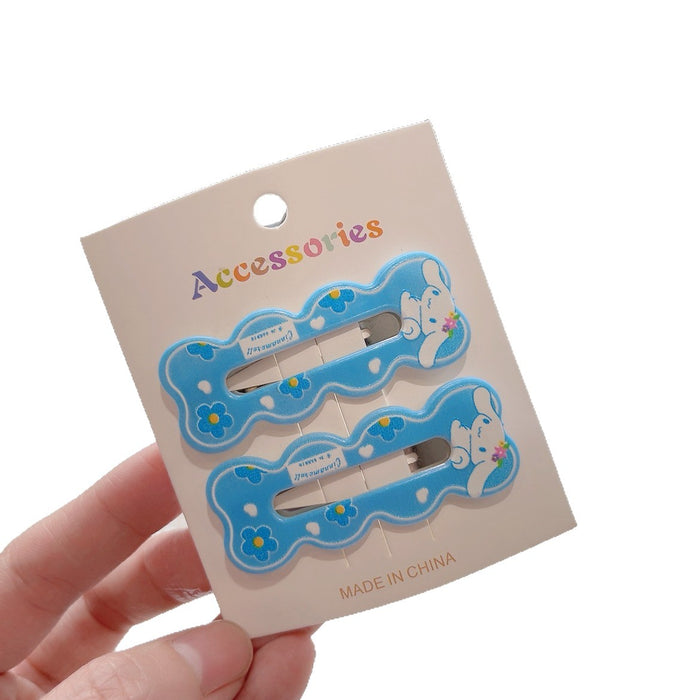 Wholesale Cartoon rectangular wavy hollow kids'  hair clip