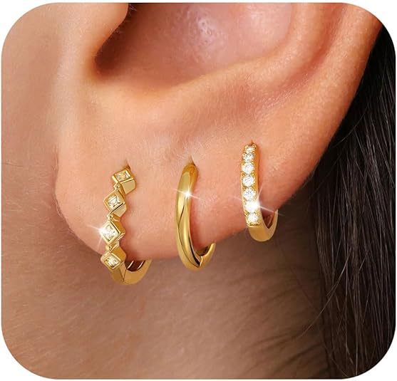 Wholesale New retro niche versatile octagonal star earrings copper plated with real gold temperament fashionable star earrings wholesale