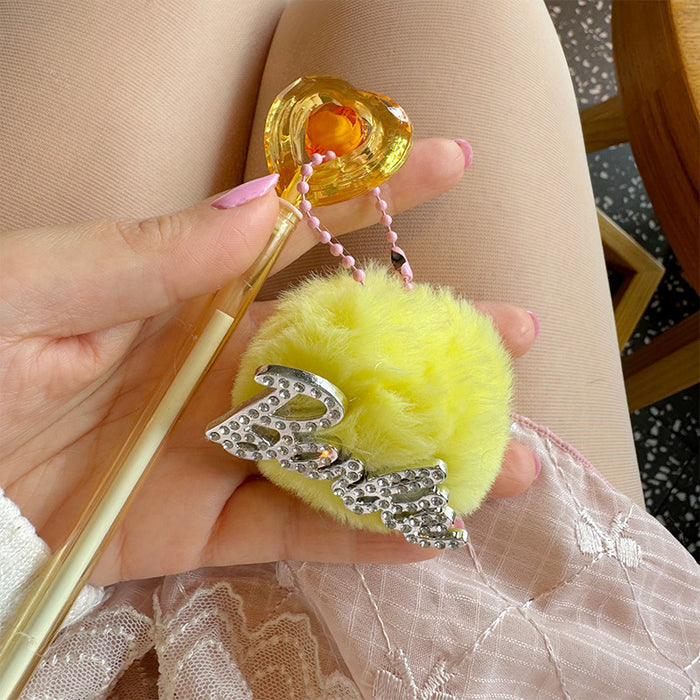 Wholesale Diamond-encrusted Cartoon Fur Ball Pen Student Ballpoint Pen Cute Stationery