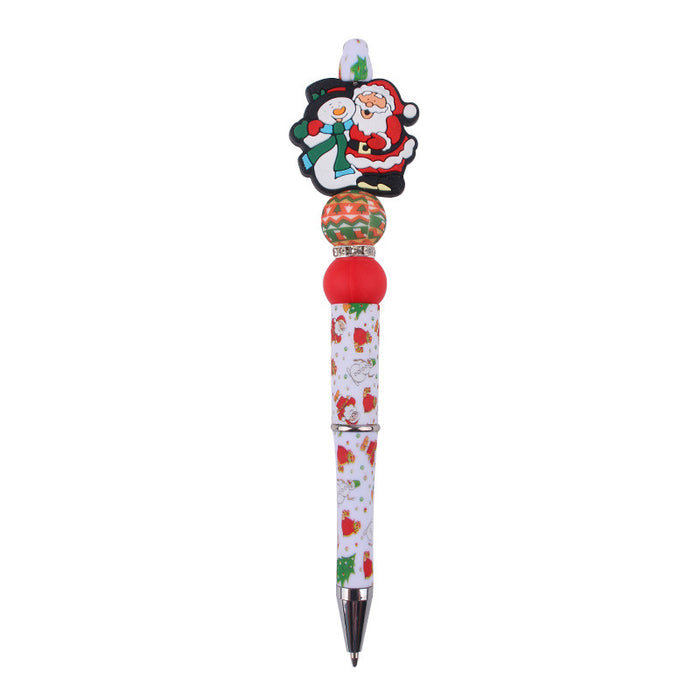 Wholesale Cartoon Christmas Silicone Plastic Bead Pen JDC-PN-GuangTian013